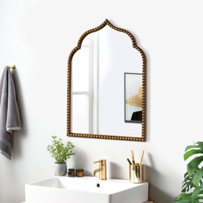 A600082589 Feronia Arched Decorative Wall Mirror, Gold sku A600082589