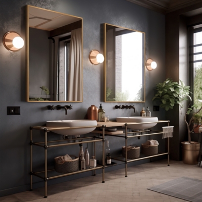 Feronia Rectangular Bathroom Wall Mirrors Set of 2, , large