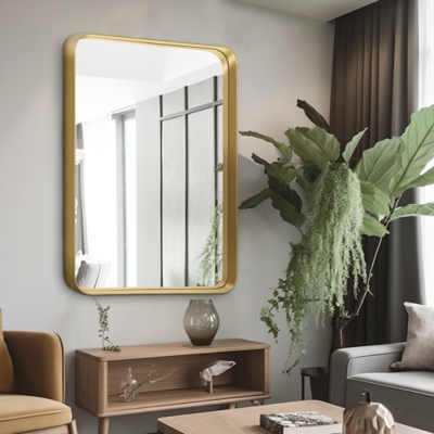 Feronia Large Deep Frame Decorative Wall Mirror, Gold