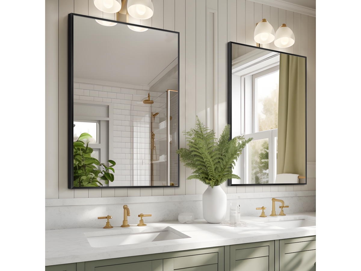 Feronia Rectangular Bathroom Wall Mirrors Set of 2 | Ashley