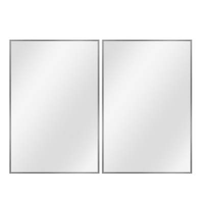 Feronia Rectangular Bathroom Wall Mirrors Set of 2, Silver, large