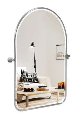 Feronia Arched Pivoted Bathroom Wall Vanity Mirror, , large