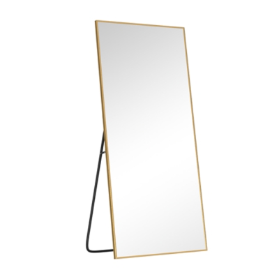 Feronia 63" Rectangular Framed Wall Mirror, Gold, large