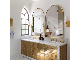 Feronia 38" Arched Bathroom Wall Mirror (Set of 2)