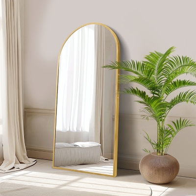 Feronia 59" Standing Floor Mirror, Gold, large
