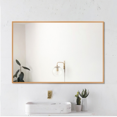 Feronia 38" Rectangular Bathroom Wall Mirror (Set of 2), Gold, rollover