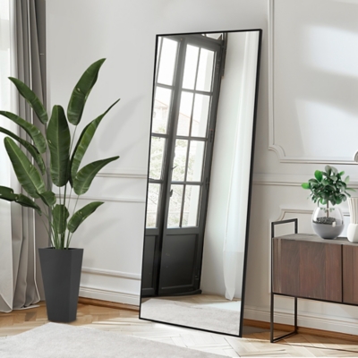 Feronia 69 Rectangular Standing Floor Mirror, Black