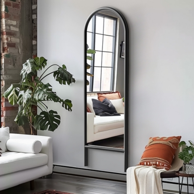 A600082682 Dulcea 64 Ladder Arched Floor Mirror, Black sku A600082682