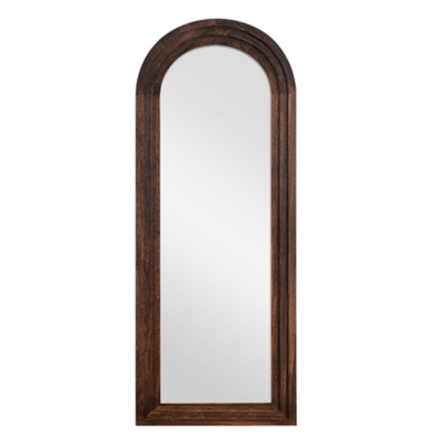Dulcea 64" Classic Arched Framed Mirror, Brown, large
