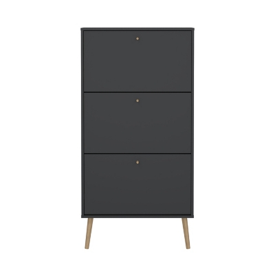Bodo Shoe Cabinet with 3 Storage Drawers, Gray, large