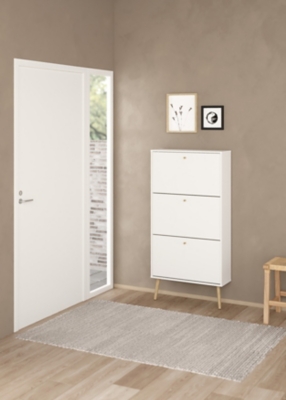 A600082693 Bodo Shoe Cabinet with 3 Storage Drawers, White sku A600082693