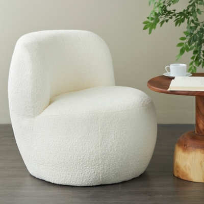 A600082696 Bayberry Lane Barrel Accent Chair, White sku A600082696