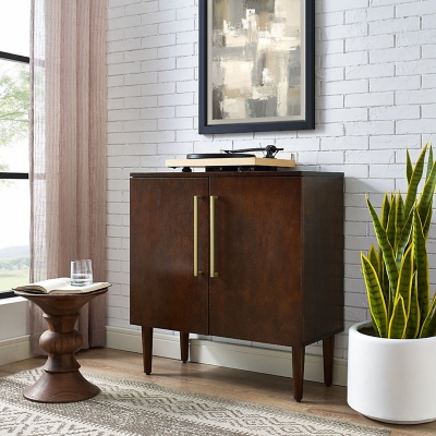 Crosley Furniture Everett Storage Cabinet, Mahogany