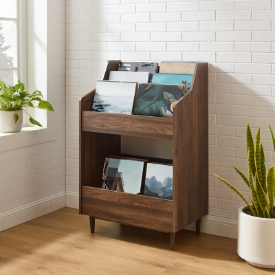 Crosley Furniture Liam Record Storage Stand, Walnut