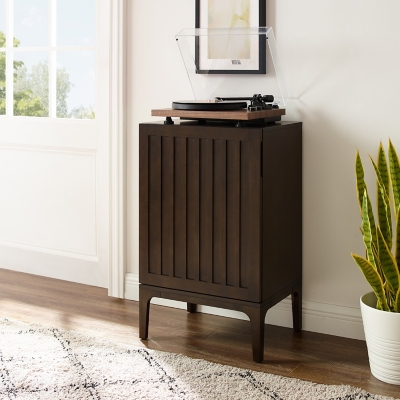 Crosley Furniture Asher Record Storage Stand, Dark Brown