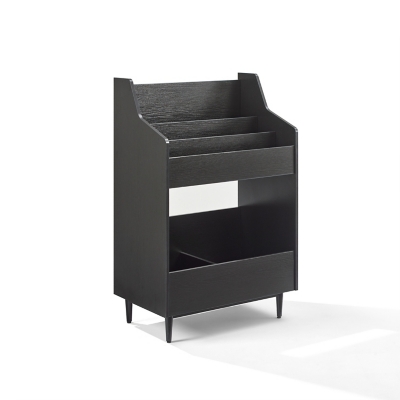 Crosley Furniture Liam Record Storage Stand, Black, large