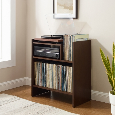 Crosley Furniture Portland Record Player Stand, Dark Brown