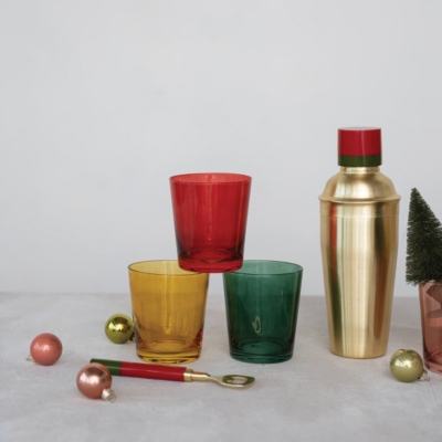 Festive Low Ball Drinking Glass (Set of 4), , rollover