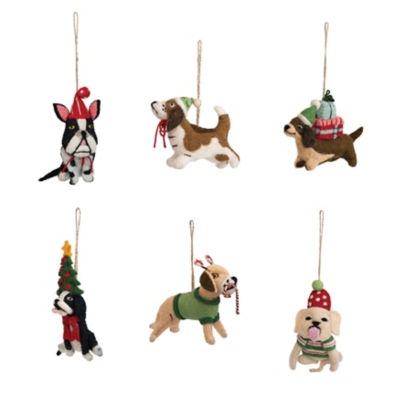 Storied Home Christmas Dog Handmade Ornament (Set of 6), , rollover