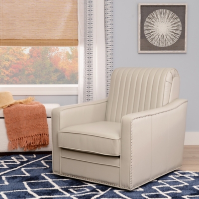 Linon Linea Swivel Accent Chair, Cream, rollover