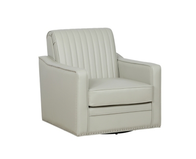 Linon Linea Swivel Accent Chair, Cream, large
