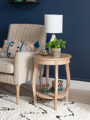 Linon Miller Side Table, Natural, rollover