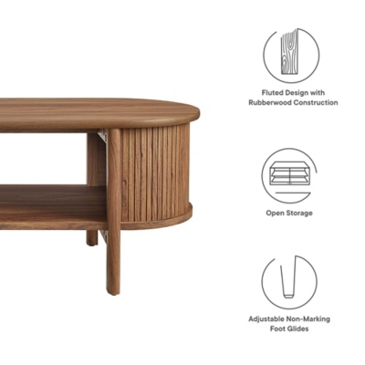 Modway Cadence Coffee Table, Walnut, large