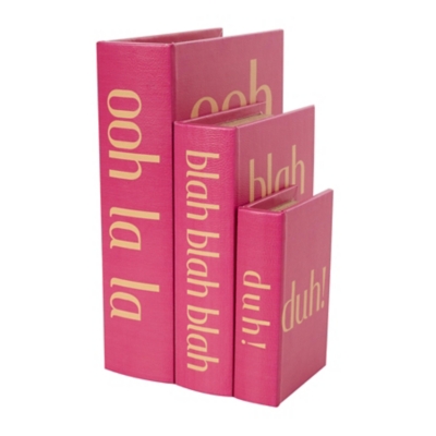 Bayberry Lane Ooh La La Faux Storage Book Box (Set of 3), , large