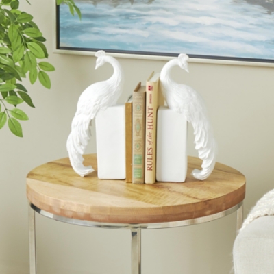 Bayberry Lane Peacock Textured Bookends (Set of 2), , rollover