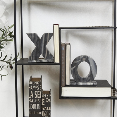 Bayberry Lane X and O Sleek Bookends (Set of 2), , rollover