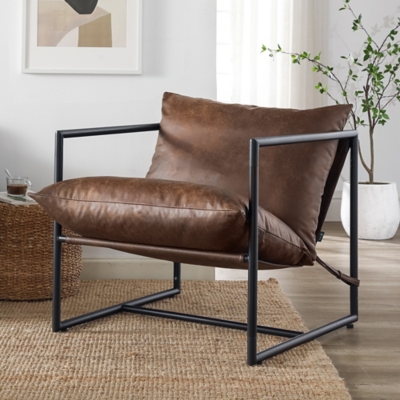 ZINUS Sling Accent Chair, Brown, rollover