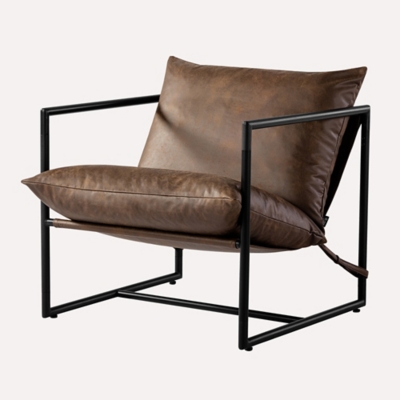 ZINUS Sling Accent Chair, Brown, large