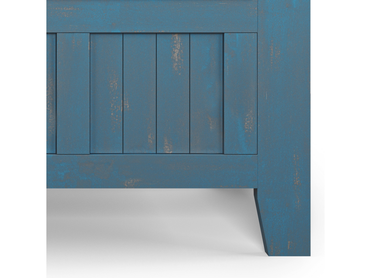 Simpli Home Acadian Entryway Storage Bench, Coastal Blue, large