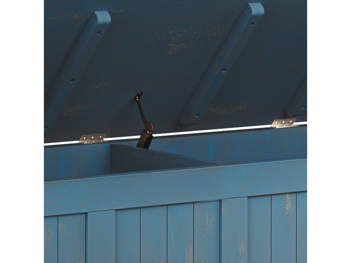 Simpli Home Acadian Entryway Storage Bench, Coastal Blue, large