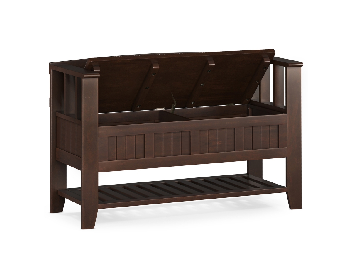 Simpli Home Acadian Entryway Storage Bench with Shelf, , large