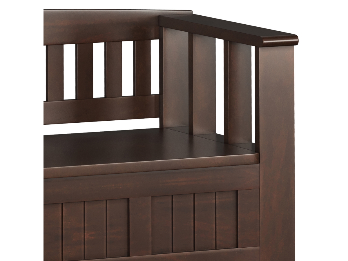 Simpli Home Acadian Entryway Storage Bench with Shelf, , large