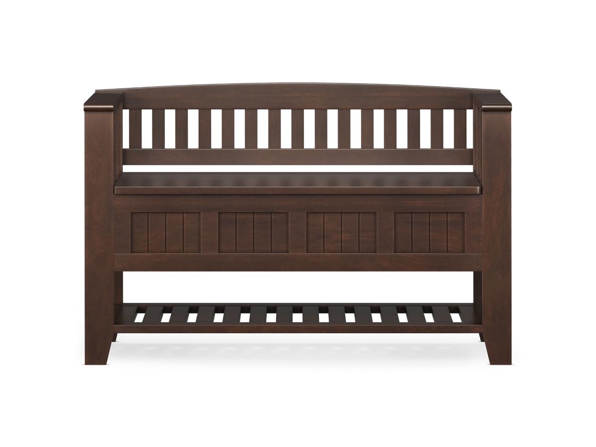 Simpli Home Acadian Entryway Storage Bench with Shelf, , large