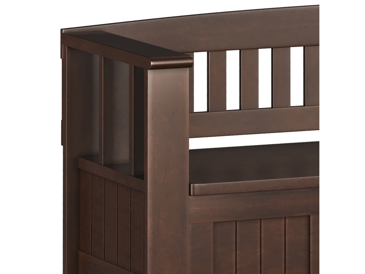 Simpli Home Acadian Entryway Storage Bench with Shelf, , large