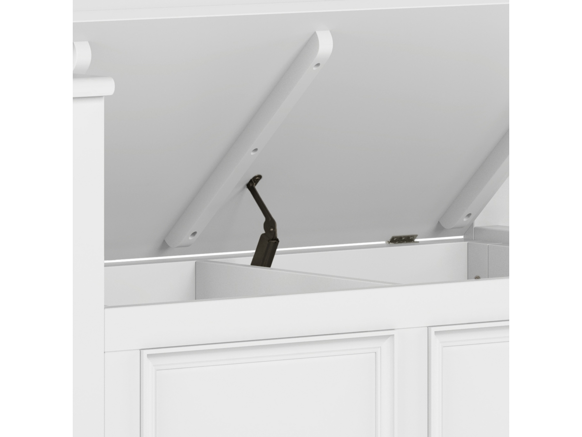 Simpli Home Amherst Small Entryway Storage Bench, White, large