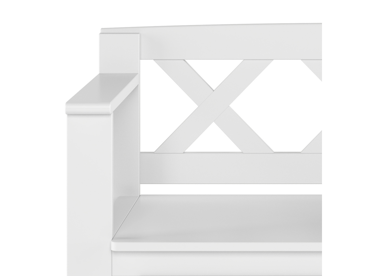 Simpli Home Amherst Small Entryway Storage Bench, White, large