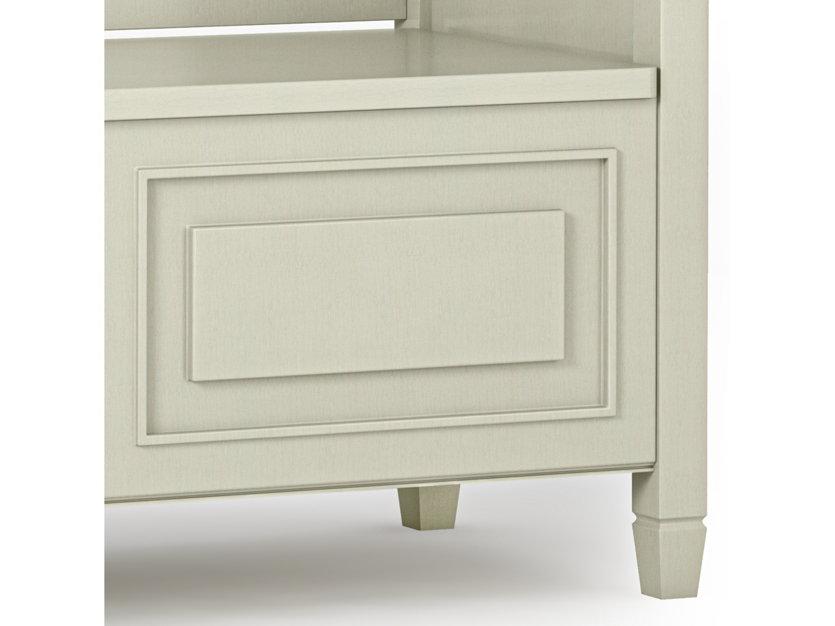 Simpli Home Connaught Entryway Storage Bench, Antique White, large