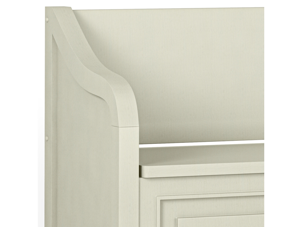 Simpli Home Connaught Entryway Storage Bench, Antique White, large