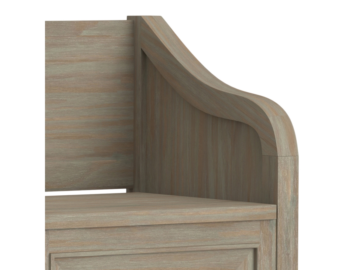 Simpli Home Connaught Entryway Storage Bench, Distressed Gray, large