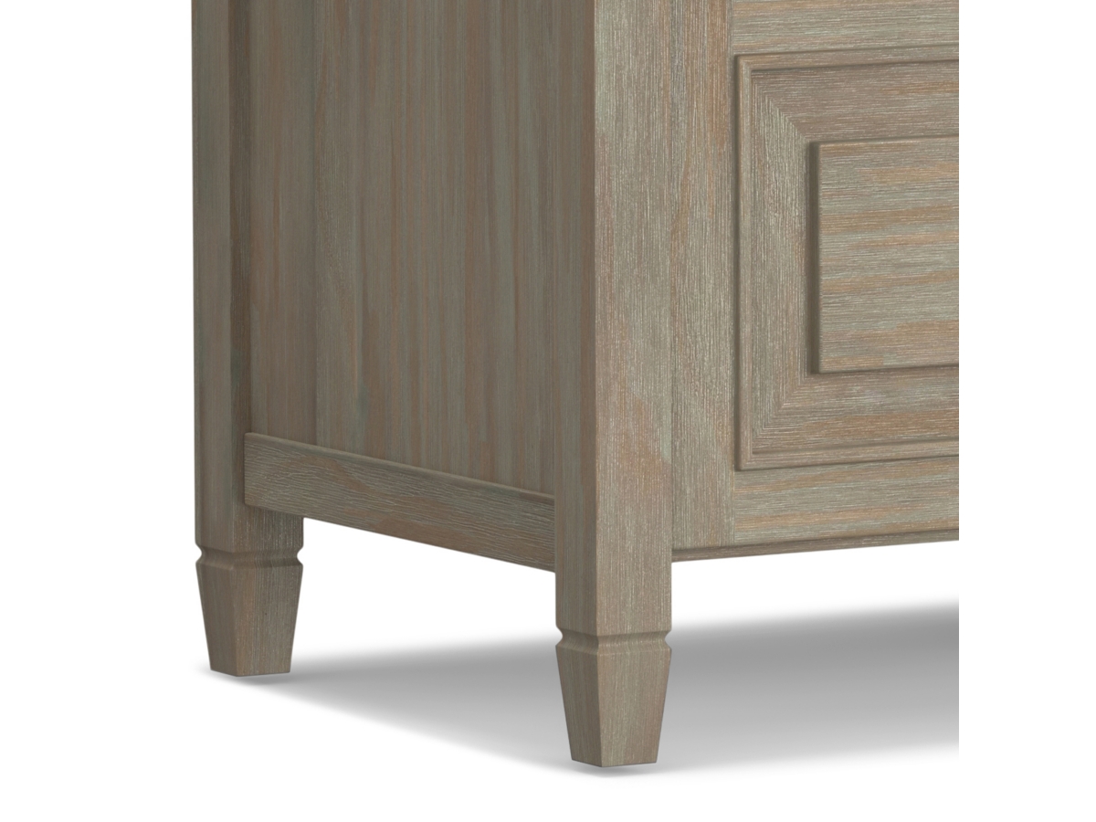 Simpli Home Connaught Entryway Storage Bench, Distressed Gray, large