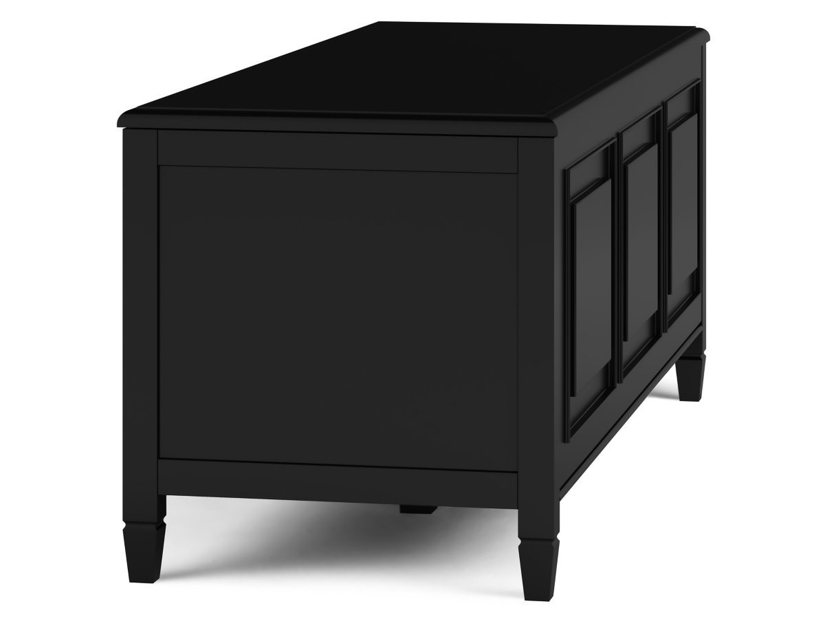 Simpli Home Connaught Storage Bench Trunk, Black, large