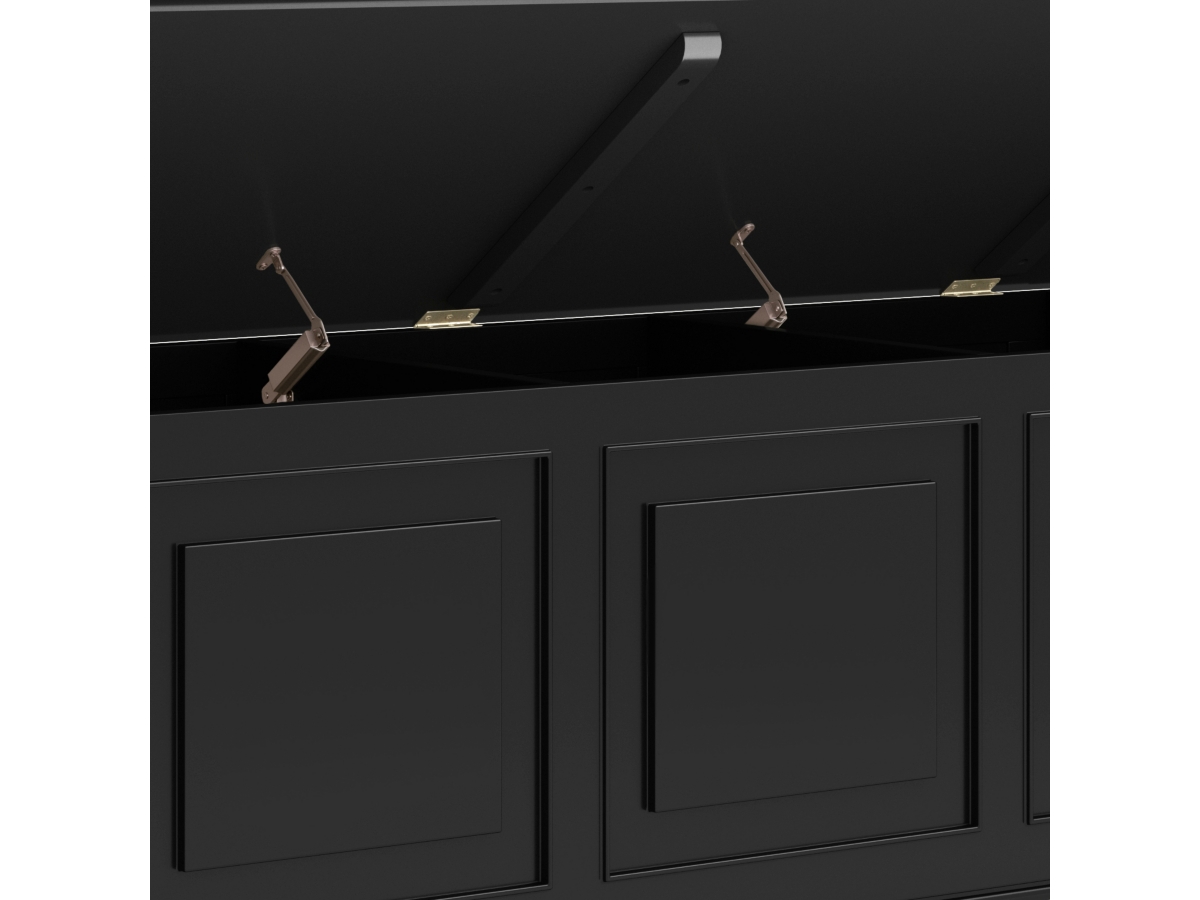 Simpli Home Connaught Storage Bench Trunk, Black, large