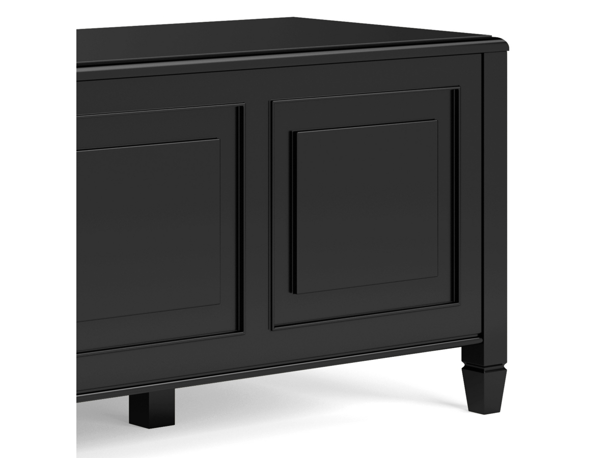Simpli Home Connaught Storage Bench Trunk, Black, large