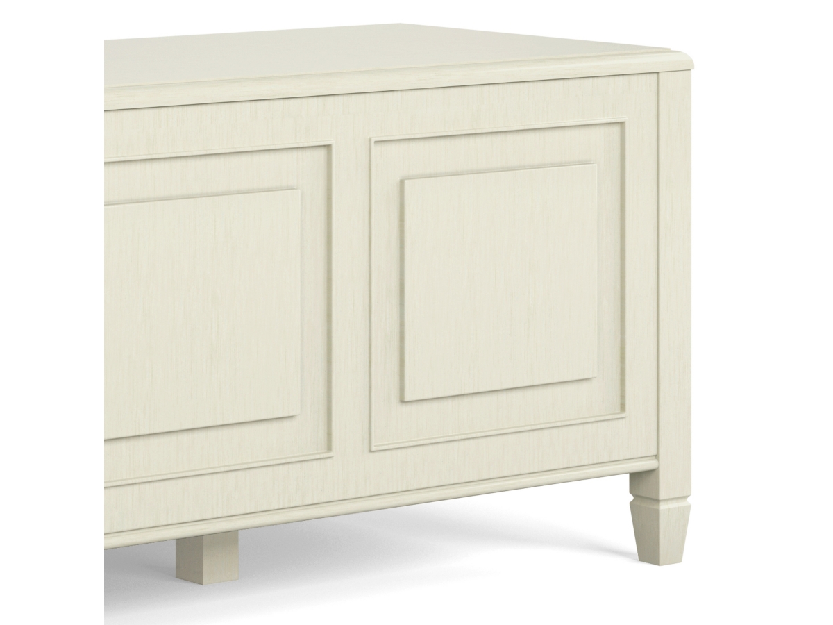 Simpli Home Connaught Storage Bench Trunk, Antique White, large