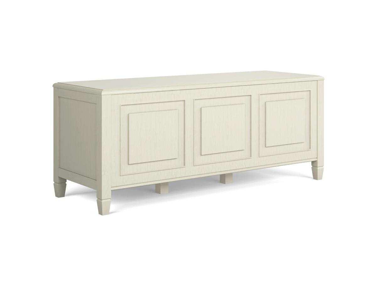 Simpli Home Connaught Storage Bench Trunk, Antique White, large