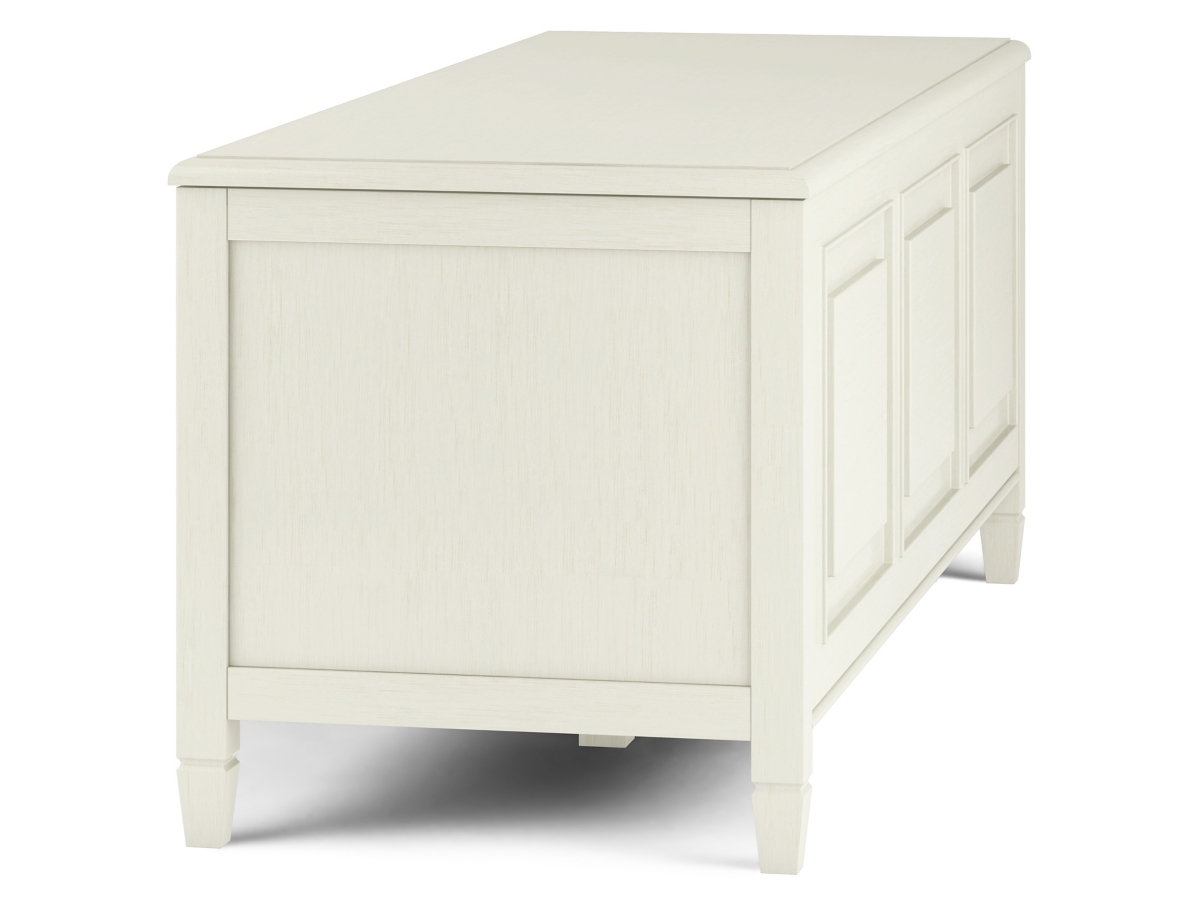 Simpli Home Connaught Storage Bench Trunk, Antique White, large